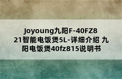 Joyoung九阳F-40FZ821智能电饭煲5L-详细介绍 九阳电饭煲40fz815说明书